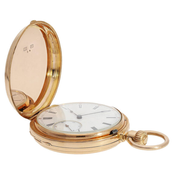 Swiss 18K pink gold hunting cased pocket watch Circa 1869 Swiss 18K pink gold hunting cased pocket watch Circa 1869