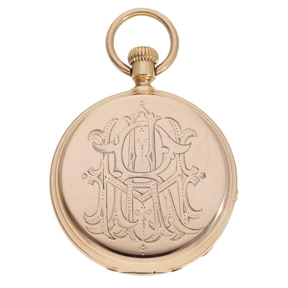 Swiss 18K pink gold hunting cased pocket watch Circa 1869 Swiss 18K pink gold hunting cased pocket watch Circa 1869