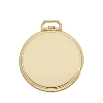 Swiss 18K gold keyless lever pocket watch with rare dial Circa 1935