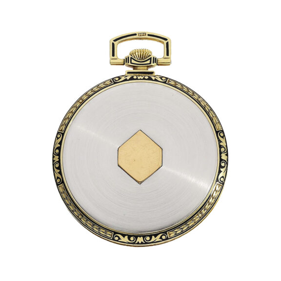 Swiss 2-colour gold enamel Art Deco dress watch Circa 1935 Swiss 2-colour gold enamel Art Deco dress watch Circa 1935