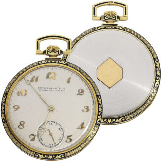 Swiss 2-colour gold enamel Art Deco dress watch Circa 1935