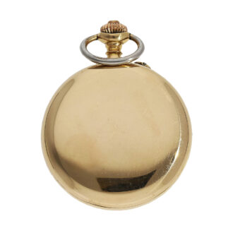 Swiss 18K gold keyless watch with chronograph Circa 1908