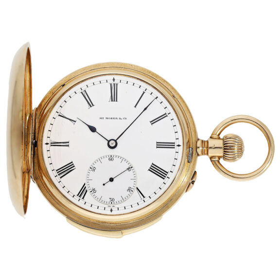 Swiss gold hunting cased repeating pocket watch Circa 1902