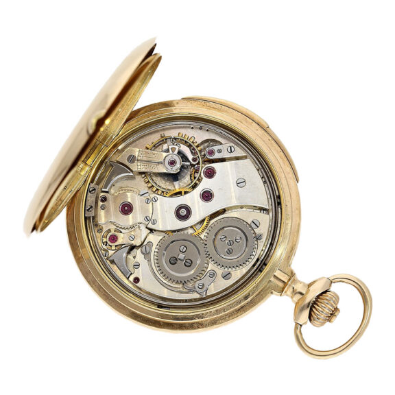 Swiss 14K gold minute repeating keyless pocket watch Circa 1910 Swiss 14K gold minute repeating keyless pocket watch Circa 1910