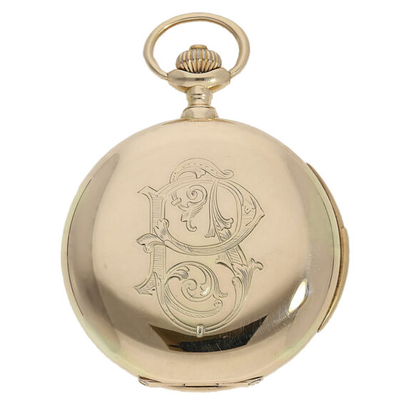Swiss 14K gold minute repeating keyless pocket watch Circa 1910 Swiss 14K gold minute repeating keyless pocket watch Circa 1910