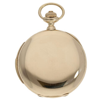 Swiss 14K gold minute repeating keyless pocket watch Circa 1910