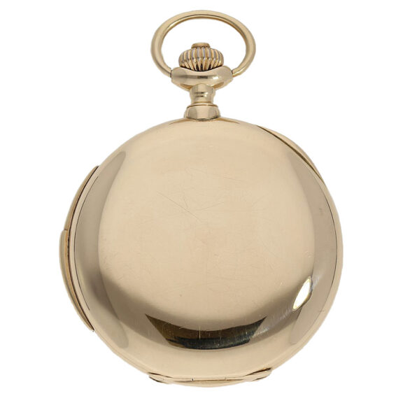 Swiss 14K gold minute repeating keyless pocket watch Circa 1910 Swiss 14K gold minute repeating keyless pocket watch Circa 1910