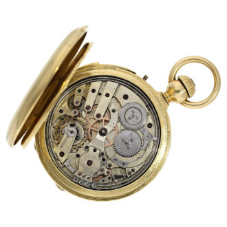 Swiss gold hunting cased repeating pocket watch Circa 1850