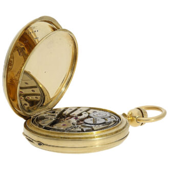 Swiss gold hunting cased repeating pocket watch Circa 1850