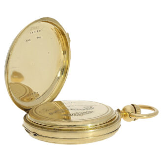 Swiss gold hunting cased repeating pocket watch Circa 1850