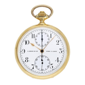 French 18 Carat gold lever chronograph with register Circa 1905