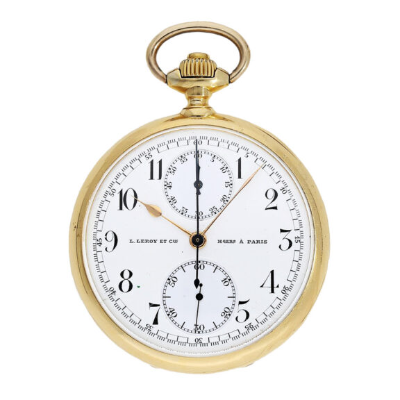 French 18 Carat gold lever chronograph with register Circa 1905