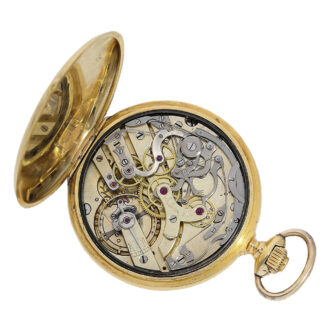 French 18K gold lever chronograph with register Circa 1905