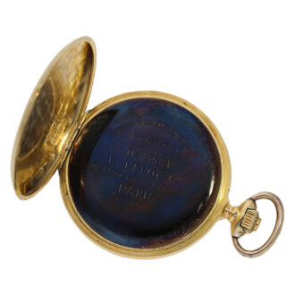 French 18K gold lever chronograph with register Circa 1905