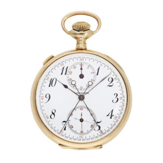 Swiss gold split-seconds chronograph pocket watch Circa 1906