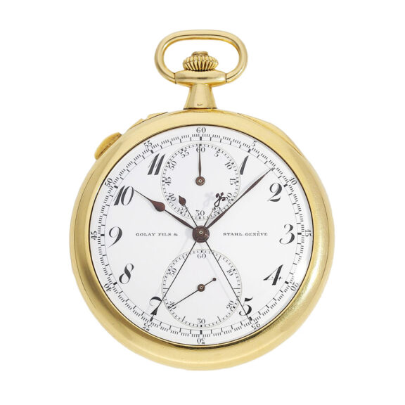 Swiss gold split-seconds chronograph pocket watch Circa 1910 Swiss gold split-seconds chronograph pocket watch Circa 1910