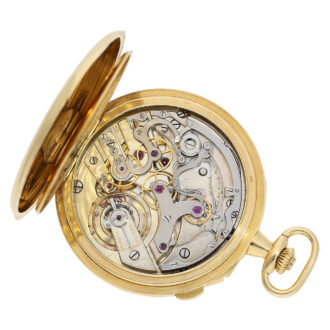 Swiss gold split-seconds chronograph pocket watch Circa 1910