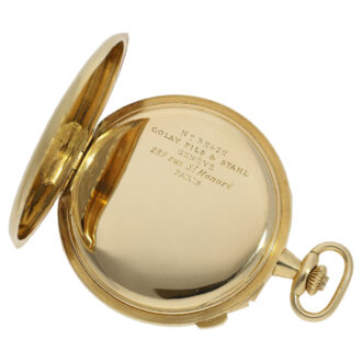 Swiss gold split-seconds chronograph pocket watch Circa 1910