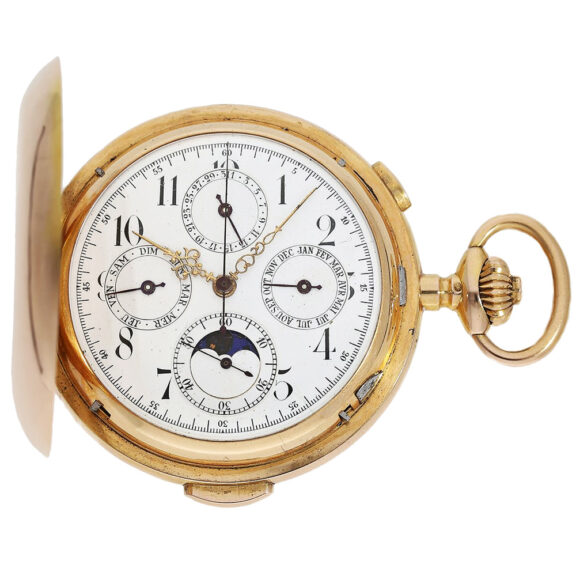 Swiss complicated astronomical repeating chronograph Circa 1900