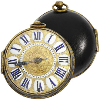 French single-handed Oignon in a shagreen leather case Circa 1690