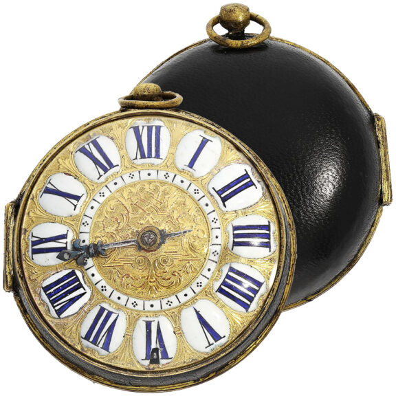 French single-handed Oignon in a shagreen leather case Circa 1690