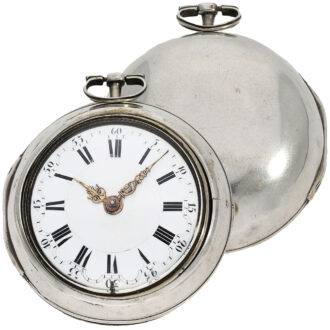 Dutch silver pair-cased Oignon pocket watch Circa 1725