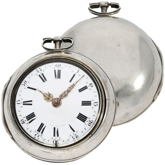 Dutch silver pair-cased Oignon pocket watch Circa 1725 Dutch silver pair-cased Oignon pocket watch Circa 1725