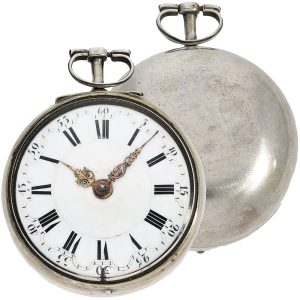 Dutch silver pair-cased Oignon pocket watch Circa 1725