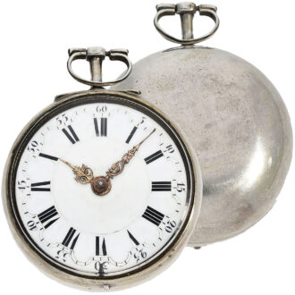 Dutch silver pair-cased Oignon pocket watch Circa 1725