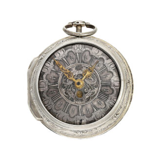 English repoussé date verge with enamel painting Circa 1766