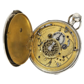 Swiss silver repeating watch with figured automaton Circa 1820