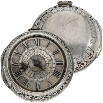 English silver one-handed pocket watch with alarm Circa 1690