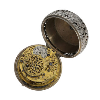 English silver one-handed pocket watch with alarm Circa 1690