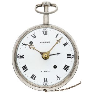 French silver repeating coach clock with alarm Circa 1800