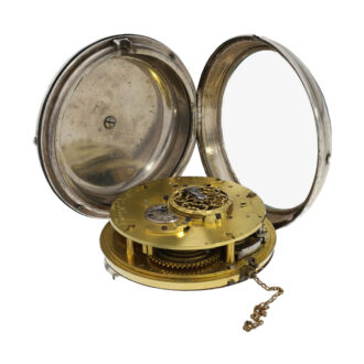 French silver repeating coach clock with alarm Circa 1800