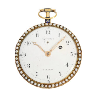 French gold, enamel and pearl-set pocket watch Circa 1780