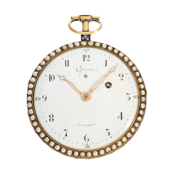 French gold, enamel and pearl-set pocket watch Circa 1780 French gold, enamel and pearl-set pocket watch Circa 1780
