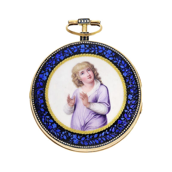 Exquisite Swiss gold and enamel verge pocket watch Circa 1790 Exquisite Swiss gold and enamel verge pocket watch Circa 1790