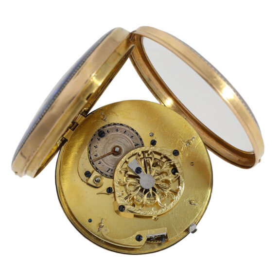 Exquisite Swiss gold and enamel verge pocket watch Circa 1790 Exquisite Swiss gold and enamel verge pocket watch Circa 1790