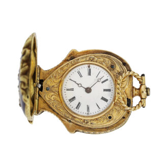 Swiss gold and enamel form watch with diamonds Circa 1820