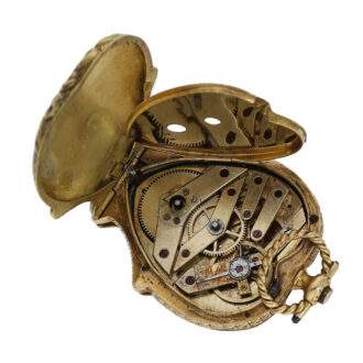Swiss gold and enamel form watch with diamonds Circa 1820