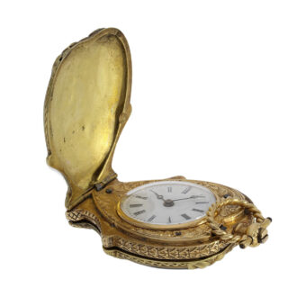 Swiss gold and enamel form watch with diamonds Circa 1820
