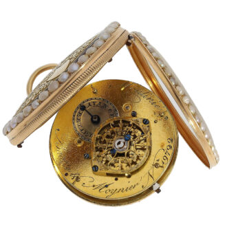 Fine Swiss gold and pearl-set verge pocket watch Circa 1810