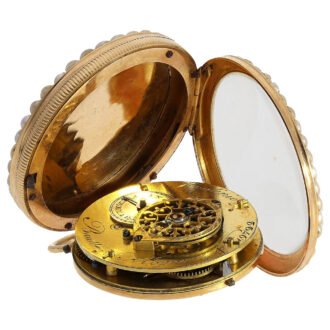 Fine Swiss gold and pearl-set verge pocket watch Circa 1810