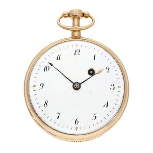 French pink gold minute repeating cylinder watch Circa 1810