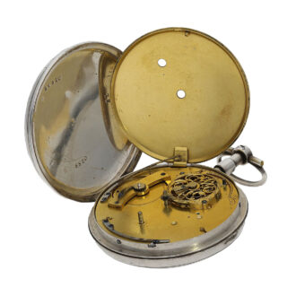 French silver pocket watch with wandering hours Circa 1820