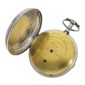 French silver pocket watch with wandering hours Circa 1820