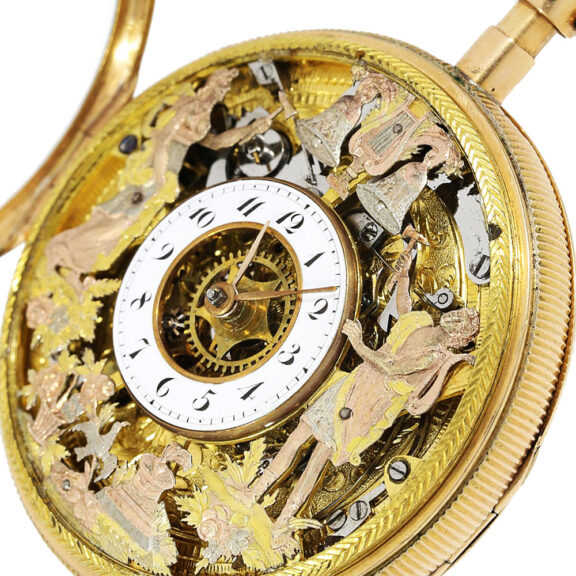 French verge watch with Jacquemart figure automaton Circa 1800 French verge watch with Jacquemart figure automaton Circa 1800
