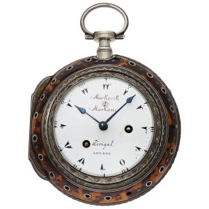 Swiss repeating coach clock decorated with Tortoiseshell Circa 1800