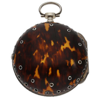 Swiss repeating coach clock decorated with Tortoiseshell Circa 1800